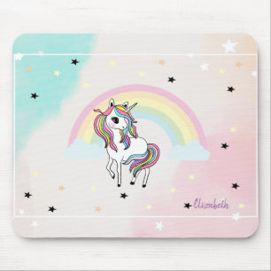 Magisches Einhorn, Regenbogen, Sterne Mousepad