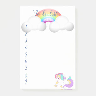 Magisches Einhorn, Regenbogen, To do list Post-it Klebezettel