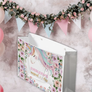 Magisches Einhorn Rosa Blumen Geburtstag Große Geschenktüte