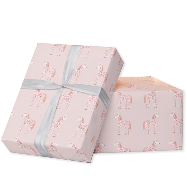 Magisches Einhorn Rosa Geschenkpapier (Magical Unicorn blush pink gift wrap paper roll)