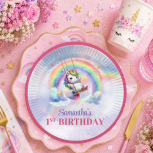 Magisches Einhorn Rosa Lila Mädchen Geburtstagspap Pappteller