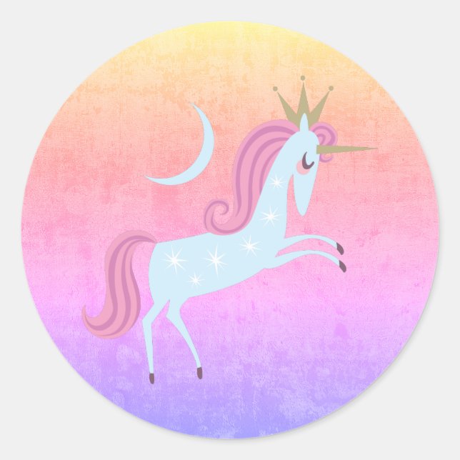 magisches Einhorn Runder Aufkleber (Vorderseite)