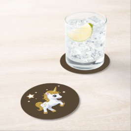 Magisches Einhorn Runder Pappuntersetzer