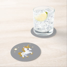 Magisches Einhorn Runder Pappuntersetzer