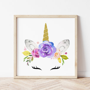 Magisches Einhorn, Süßes Einhorn, Mädchen-Nursery, Poster