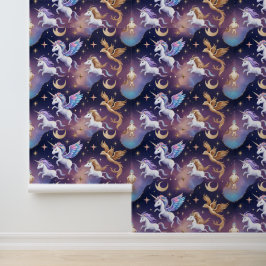 Magisches Einhorn und Phoenix Galaxy Sky Entfernba Tapete