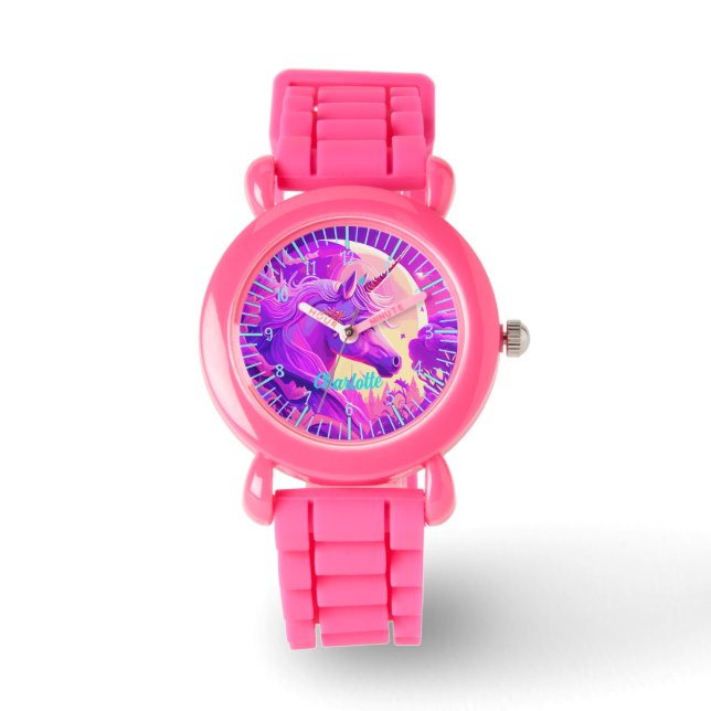 Magisches Einhorn unter dem Mondlicht Armbanduhr (Vorderseite)