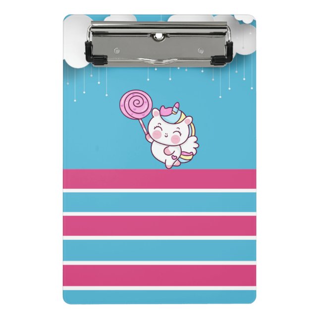 Magisches Einhorndesign Mini Klemmbrett (Vorderseite)