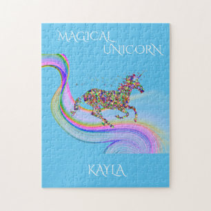 Magisches Einhornpuzzle mit personalisiertem Namen Puzzle