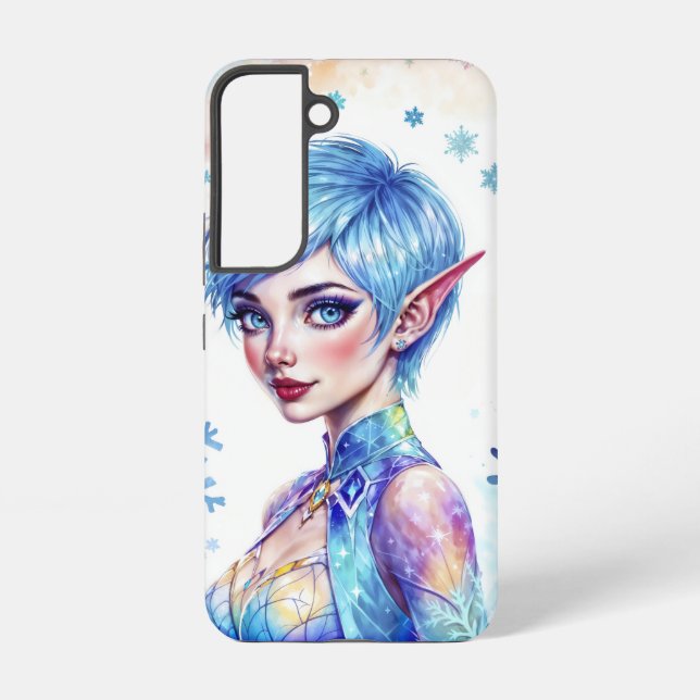 Magisches Eiself Schneewald gefrorenes Märchen Samsung Galaxy Hülle (Rückseite)