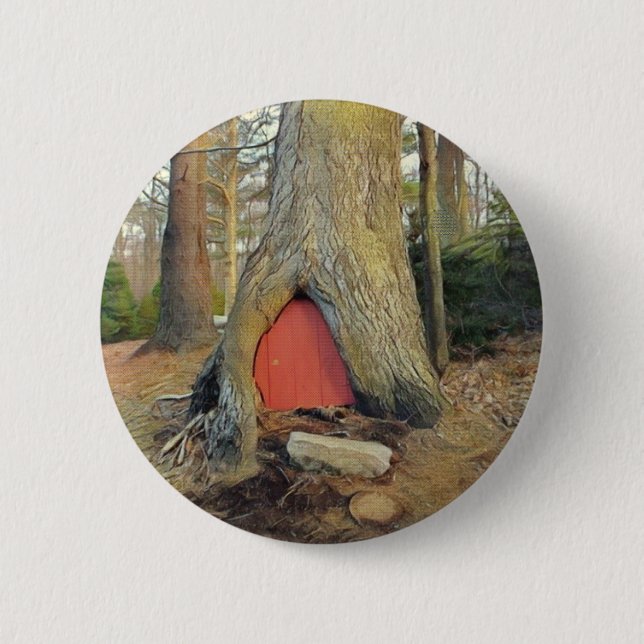 Magisches Elf-Haus Button (Vorderseite)