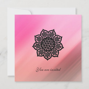 MAGISCHES EVENT SCHWARZE KELTISCHE BLUME Pinke Sei Einladung