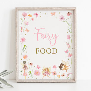 Magisches Fairy Garden Floral Geburtstagszeichen Poster
