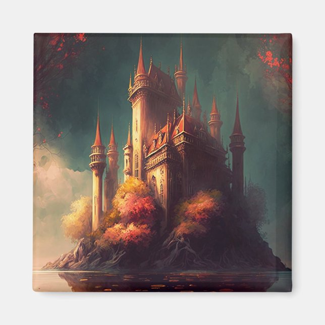 Magisches Fantasy-Schloss Magnet (Vorne)