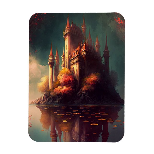 Magisches Fantasy-Schloss Magnet (Vertikal)