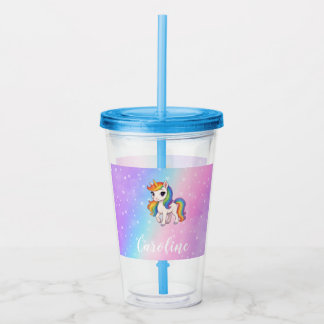 Magisches farbenfrohes Einhorn  Acryltrinkbecher
