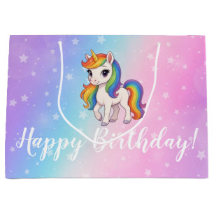 Magisches farbenfrohes Einhorn Große Geschenktüte