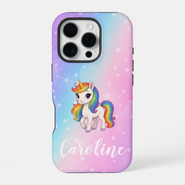Magisches farbenfrohes Einhorn  iPhone Hülle (Rückseite)