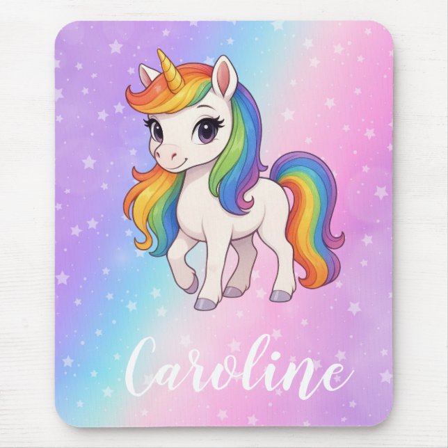 Magisches farbenfrohes Einhorn  Mousepad (Vorne)