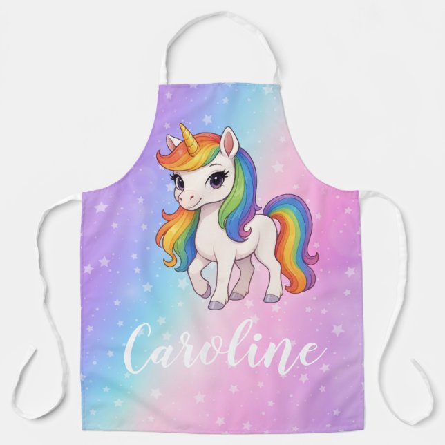 Magisches farbenfrohes Einhorn  Schürze (Vorderseite)