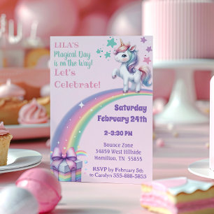 Magisches Farbige Einhorn Mädchen Geburtstag Einladung