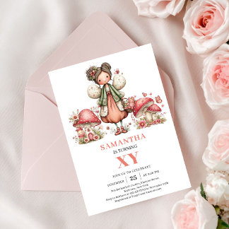 Magisches Feen 3. Geburtstag Pastell Rosa Einladun Einladung