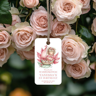 Magisches Feen-Mädchen 3. Geburtstags-Rouge Floral Geschenkanhänger