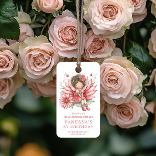 Magisches Feen-Mädchen Errötendes Blumengeburtstag Geschenkanhänger