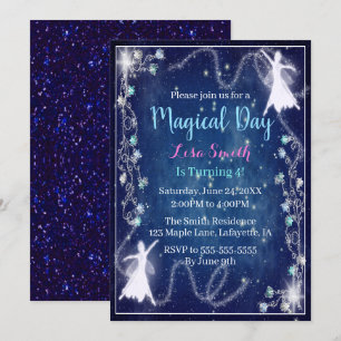 Magisches feenhaftes blaues Starry Einladung