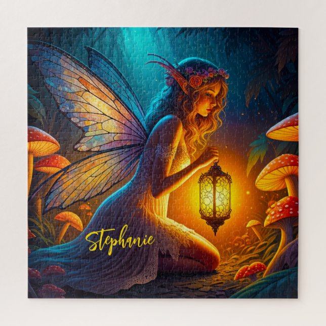 Magisches Feenwesen im Fantasy-Garten Puzzle (Vertikal)