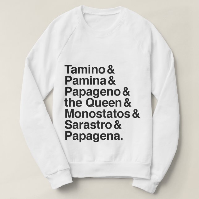 Magisches Flötencharakter-Shirt Sweatshirt (Design vorne)