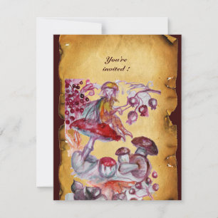 MAGISCHES FLÜSTERN DER PILZE Pergament Einladung