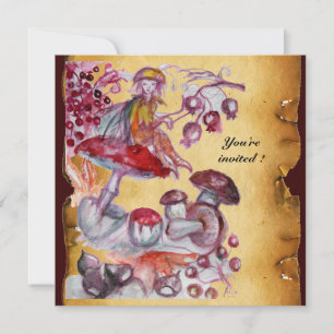 MAGISCHES FLÜSTERN VON PILZEN Pergament Einladung