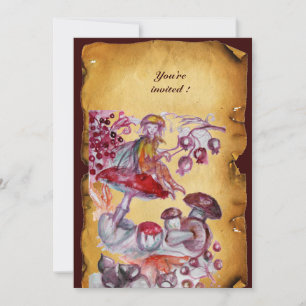 MAGISCHES FLÜSTERN VON PILZEN Pergament Einladung