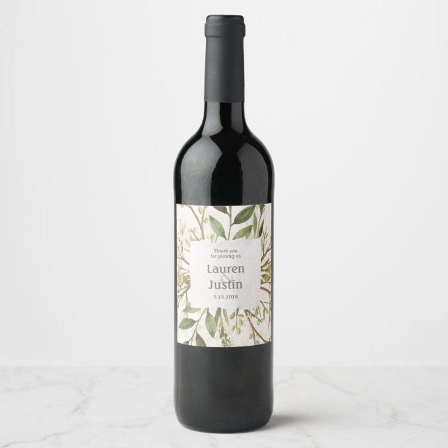 Magisches Forest Floral Personalisiert Wine Label  Weinetikett (Vorderseite)