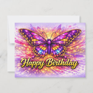 Magisches Gold und Lila Alles Gute zum Geburtstag Feiertagskarte