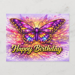 Magisches Gold und Lila Alles Gute zum Geburtstag Postkarte