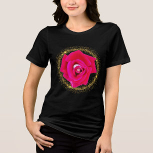 Magisches goldenes Glitter-Heiligenschein-Rosa-Ros Tri-Blend Shirt