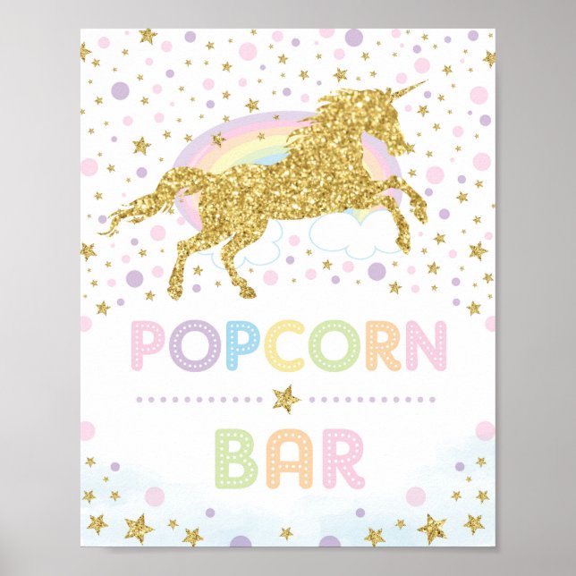 Magisches Goldröckchen / Popcorn Bar / Regenbogens Poster (Vorne)