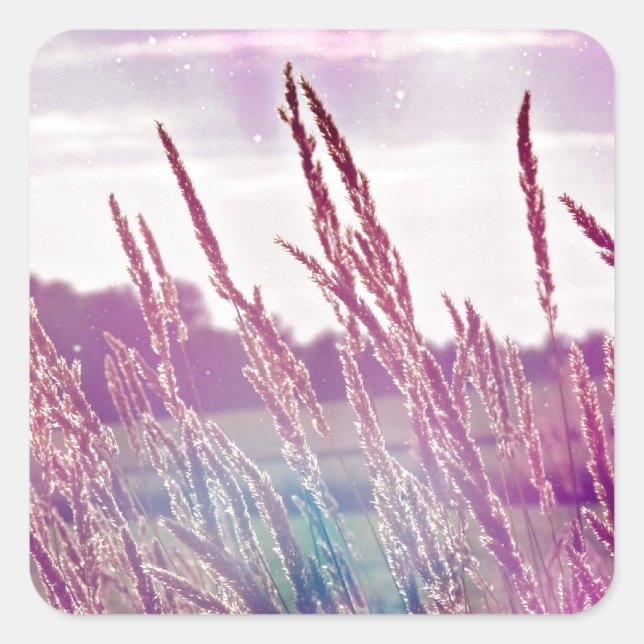 Magisches Gras Quadratischer Aufkleber (Vorderseite)