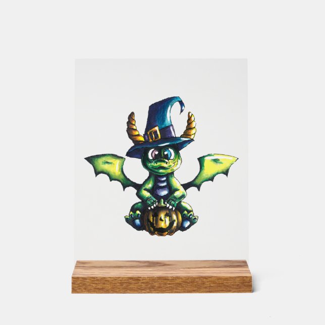 Magisches Halloween-Drachendesign Acrylschild (Vorderseite)