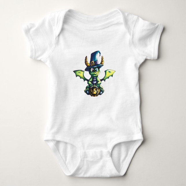 Magisches Halloween-Drachendesign Baby Strampler (Vorderseite)