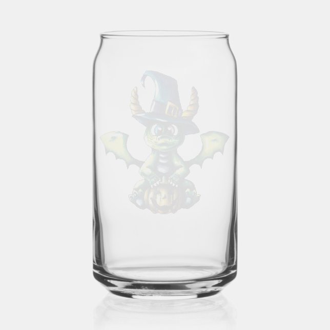 Magisches Halloween-Drachendesign Dosenglas (Vorderseite)