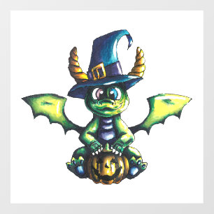 Magisches Halloween-Drachendesign Fensteraufkleber