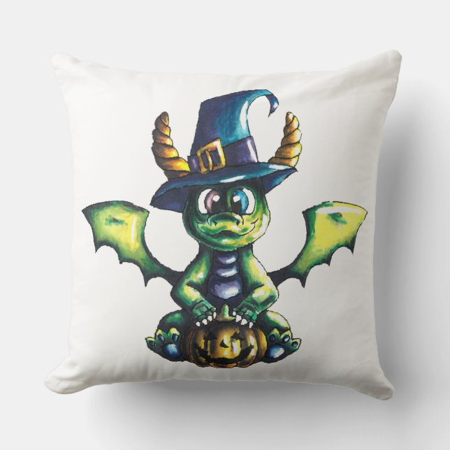 Magisches Halloween-Drachendesign Kissen (Vorderseite)
