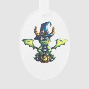 Magisches Halloween-Drachendesign Ornament