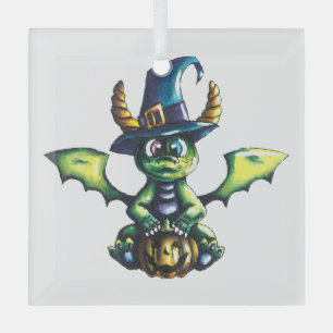 Magisches Halloween-Drachendesign Ornament Aus Glas