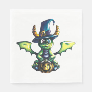Magisches Halloween-Drachendesign Serviette
