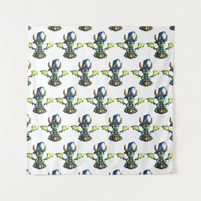 Magisches Halloween-Drachendesign Wandteppich (Vorderseite)