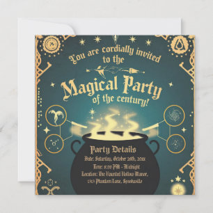 Magisches Halloween-Party Einladung Cauldron Desig